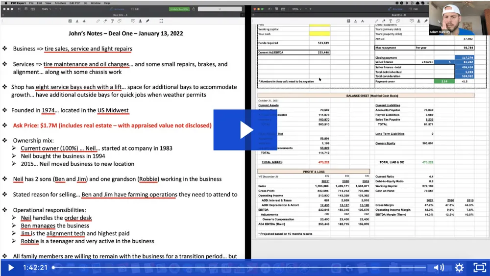 LIVE Deal Review Calls