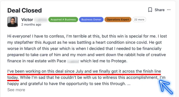 Protégé student testimonial screenshot 14