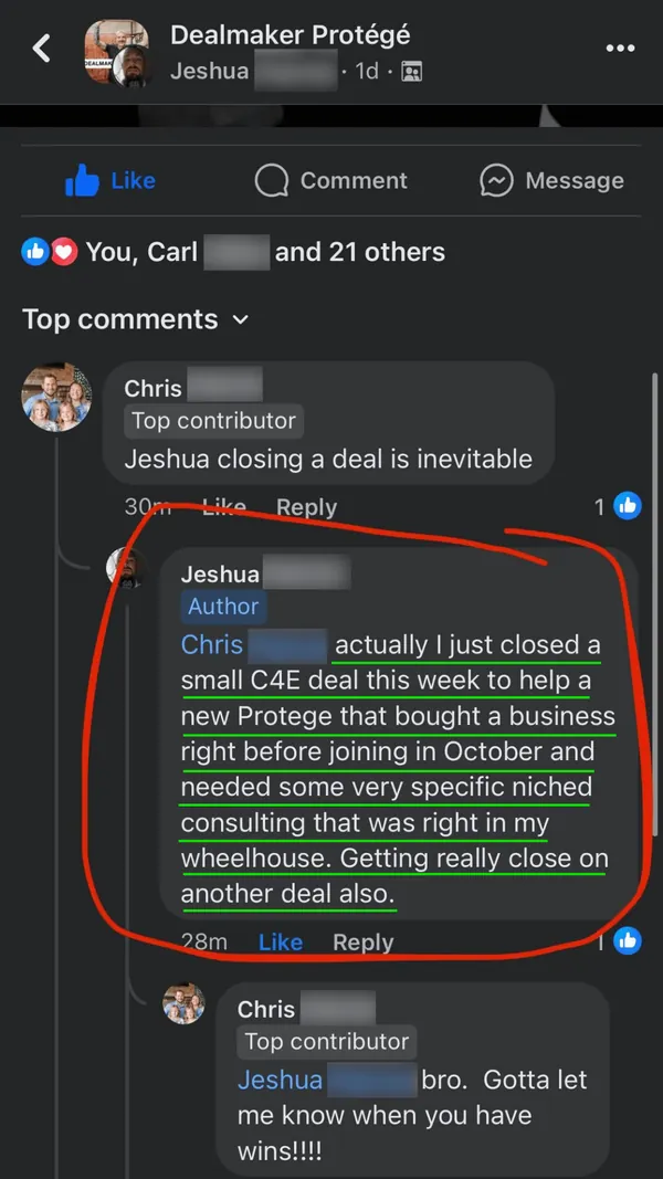 Protégé student testimonial screenshot 37